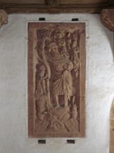 Cloister, epitaph of Johann von Kronberg with St Christopher, St, Saint, Saint