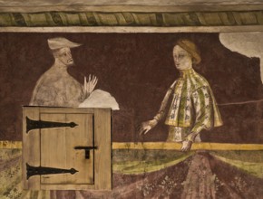 Bolzano, Runkelstein Castle. Secular medieval fresco cycle. Hall of lovers. 1388 - 1410