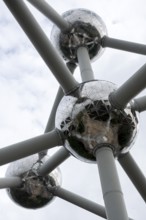 Brussels, Bruxelles, site of Expo 1958, Atomium, 165-billion-fold enlargement of an iron molecule,