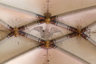 Choir vault with frescoes, Angel, St, Saint, Saint