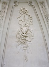 Cornelius Chapel, stucco detail, St., Saint, Saint