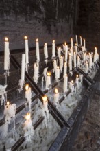 Candle chapel, candles on the north wall