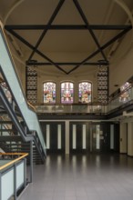 Krefeld, Jewish community centre in Wiedstraße. Entrance hall with reconstructed windows by Jan