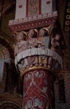 Capital in the ambulatory, 19th century painting, Last Supper, St., Sankt, Saint