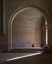 Cistercian monastery founded in 1146, church, view from the nave to the south into the west bay of