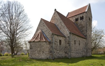 Seehausen Börde, St Paul's Church from the north-east, 12th century, a common type of Romanesque