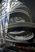 Completed in 2002 by Norman Foster and Partners, plenary hall and spiral ramp