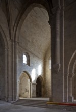 Cistercian monastery founded in 1144, church built 1175-1220, view from the nave into the southern