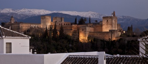 Alcazaba fortress from the north-west, with the Sierra Nevada above it