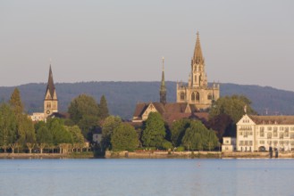 Constance, cathedral, view over Lake Constance, St Stephen's on the left