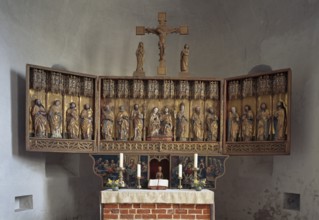 Winged altar 15th century open, St., Sankt, Saint