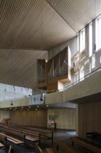 Built in 1967 by Dieter Österlen, organ loft, St., Sankt, Saint