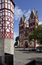 Limburg an der Lahn, cathedral, west facade from west-southwest left half-timbered tower of