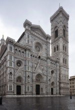 Florence, Florence, Cathedral, Duomo Santa Maria del Fiore, facade and campanile from north-west