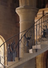 Staircase to the organ loft with angels making music by Werner Holzbächer, St., Saint, Saint