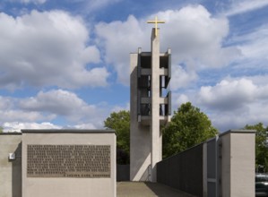 Built 1960-1961 by Hans Schädel and Friedrich Ebert, entrance to the courtyard and bell tower, St.,