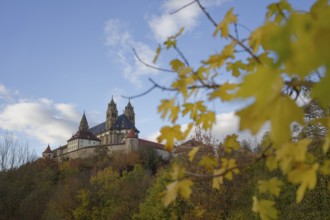 Golden October with colourful autumn leaves and view of the Comburg, autumn, leaf, autumn colours,