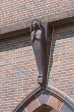 Facade in Dänenstraße, figure of St Monica, St, Saint, Saint