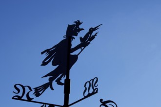 Witches' silhouette, weather vane, wind chimes, witches' Sabbath, Walpurgis Night, witches' dance,