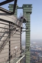 Stairs on the top floor, view of the Neue Mitte, CentrO