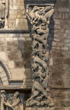 Souillac, former abbey church of Sainte-Marie, portal sculptures, relocated to the interior in the