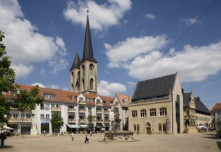 Wooden market with Martini church and reconstructed town hall, St., Sankt, Saint