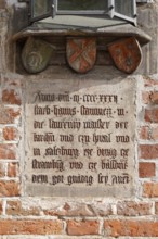 Inscription Epitaph south side, Gothic script, St., Sankt, Saint