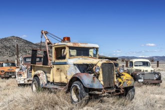 Junkyard with classic cars, Ely, Nevada, USA, North America