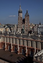 View from the town hall tower to St Mary's Church, below Tuchhallen, St, Sankt, Saint