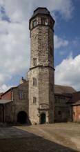 Ampfurth, stair tower. Bördekreis stair tower of the Ren. castle, extended in 1832 to accommodate a