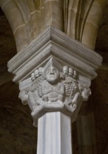 Czech Rep Cheb/Eger Castle Double chapel capital on the upper floor