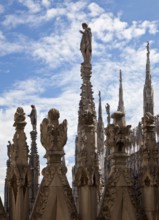 Roof zone in the area of the transept with wimpergen buttresses and 19th century branch, St.,