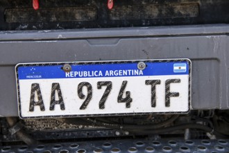 Argentine licence plate, Patagonia, Argentina, South America