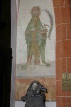 South aisle, frescoes in the west side chapel, St John the Baptist Church, Church of St, St, St,