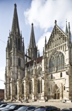 Cathedral from the south-east, transept gables and west towers, St., Sankt, Saint