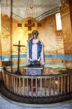 Statue of the Virgin Mary in the observation dome on the Cerro San Cristobal, Santiago de Chile,