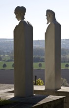 Marble steles by Max Klinger and Gertrud buck, self-portrait