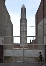 View from the north-east through a gap in Rue Lamartine, designed by Auguste Perret in 1942, built