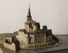 Model of the medieval church, St., Sankt, Saint