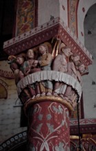 Capital in the ambulatory, 19th century painting, Last Supper, St., Sankt, Saint