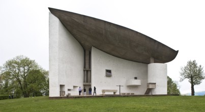 Notre Dame du Haut, Le Corbusier 1953 to 1955, General view from the east, St., Sankt, Saint