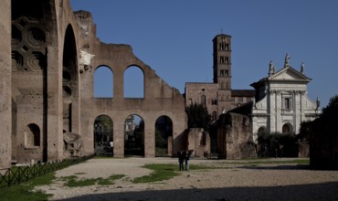 Santa Francesca Romana from north-west, left Maxentius basilica, St., Saint, Saint