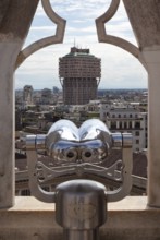 View from the cathedral, 1956-58 by BBPR Architekten, lower floors offices, projecting upper floors