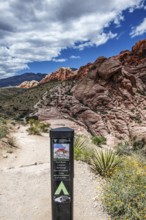 Sign Calico Hills, Red Rock Canyon National Recreation Area, Nevada, USA, North America