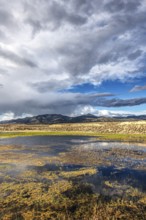 Wild thunderstorm and rain clouds on the Great Basin Highway US 93, between Ely and Baker, Nevada,