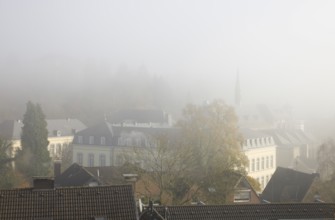 View from south-west in the fog, St., Sankt, Saint