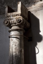 Baroque wooden pillar of the former nuns' gallery, St., Sankt, Saint