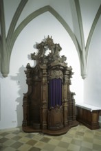 Confessional in St Mary's Chapel, mid 18th century, St, Saint, Saint