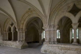 View from the cloister to the chapter house, St., Sankt, Saint