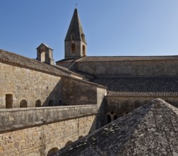 Cistercian monastery founded in 1146, cloistered east wing on the left, church at the back and